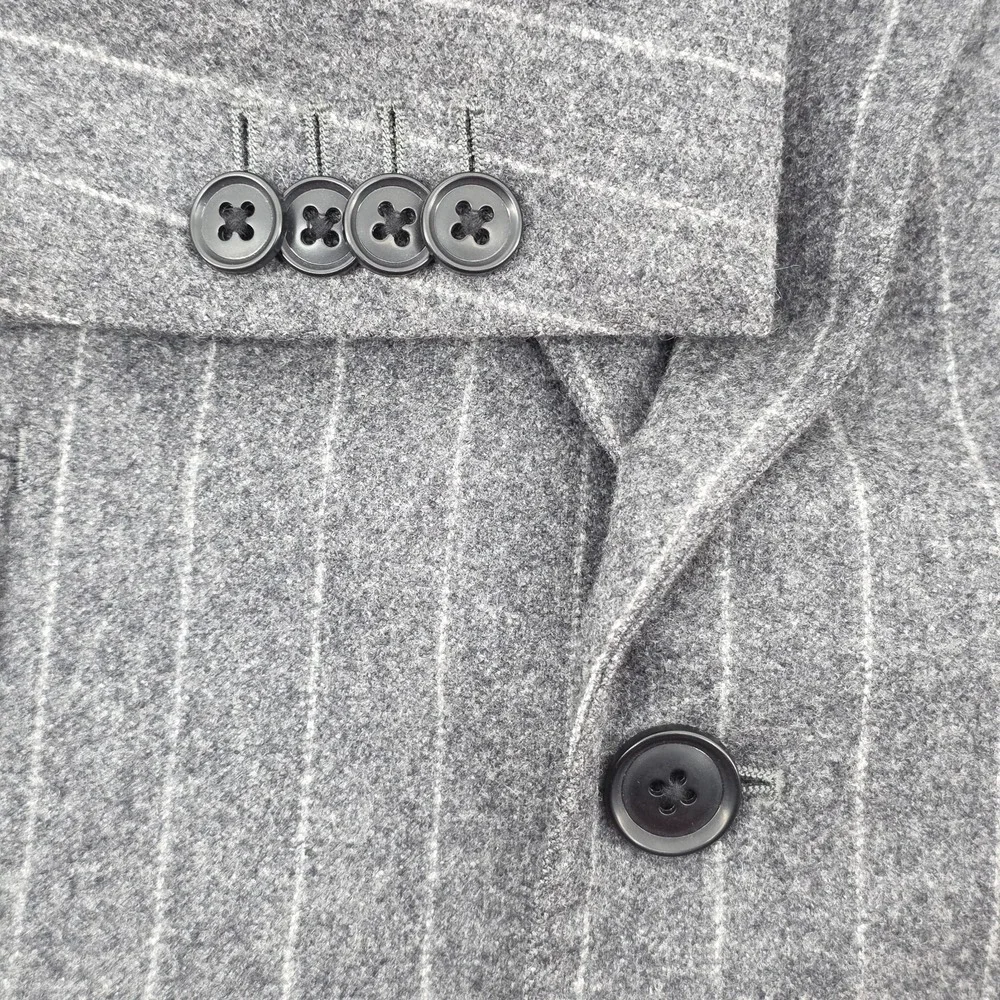 suitsupply Lazio wool blazer gray Chalk striped men M/L tailored drapers
